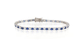 Charming Sapphire Tennis Bracelet 925 Sterling Silver